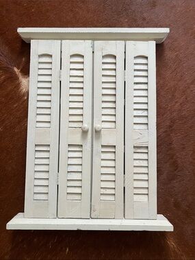 VTG HOMCO HOME INTERIORS WOOD WINDOW PANE & SHUTTERS WITH MIRROR